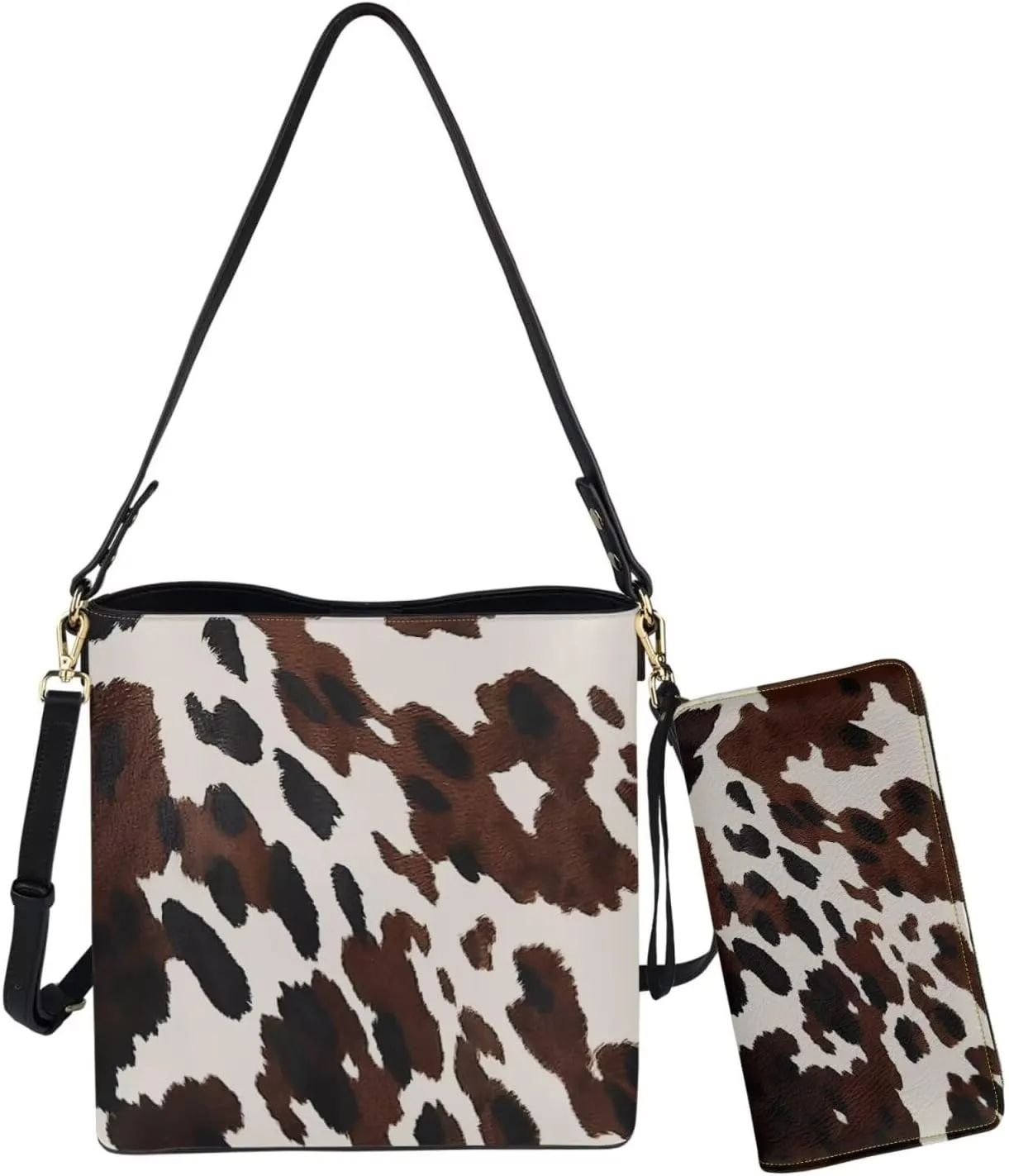 FOR U DESIGNS Bucket Bags for Women Christmas Purses and Handbags 2 Pack Large Tote Bag for Work Office