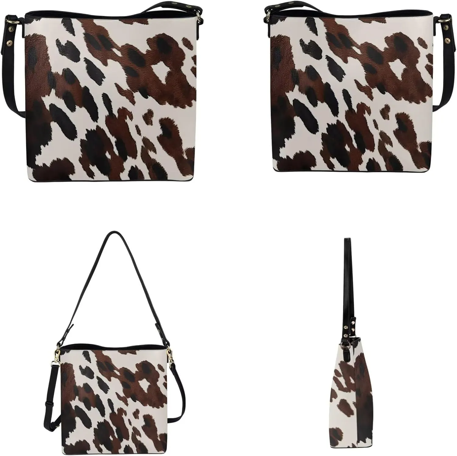 FOR U DESIGNS Bucket Bags for Women Christmas Purses and Handbags 2 Pack Large Tote Bag for Work Office