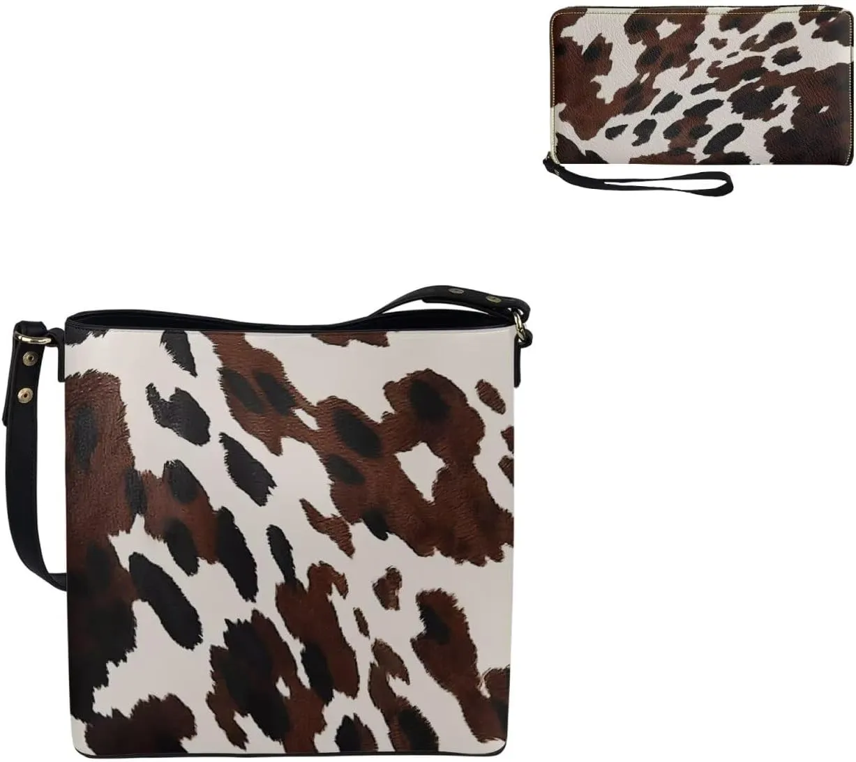 FOR U DESIGNS Bucket Bags for Women Christmas Purses and Handbags 2 Pack Large Tote Bag for Work Office