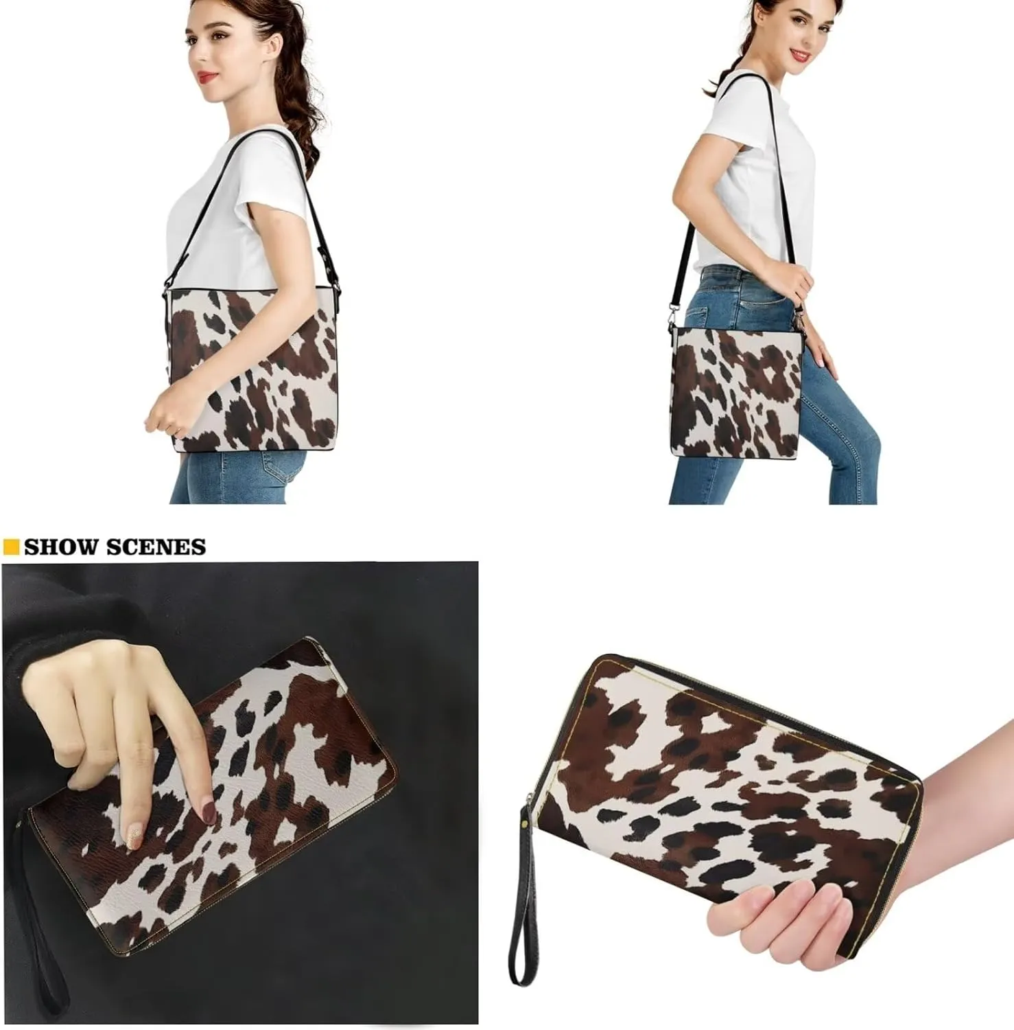 FOR U DESIGNS Bucket Bags for Women Christmas Purses and Handbags 2 Pack Large Tote Bag for Work Office
