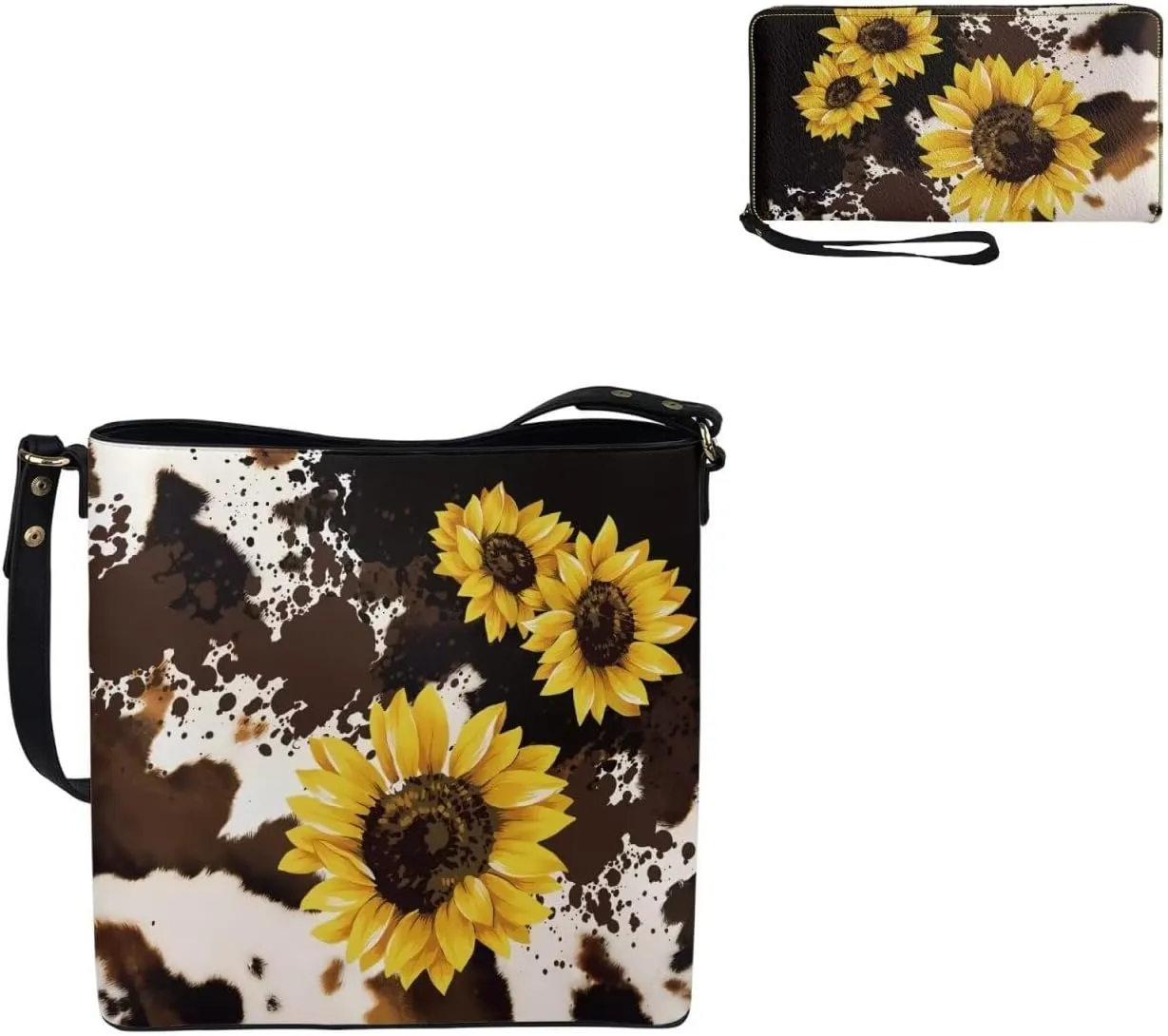 FOR U DESIGNS Bucket Bags for Women Christmas Purses and Handbags 2 Pack Large Tote Bag for Work Office