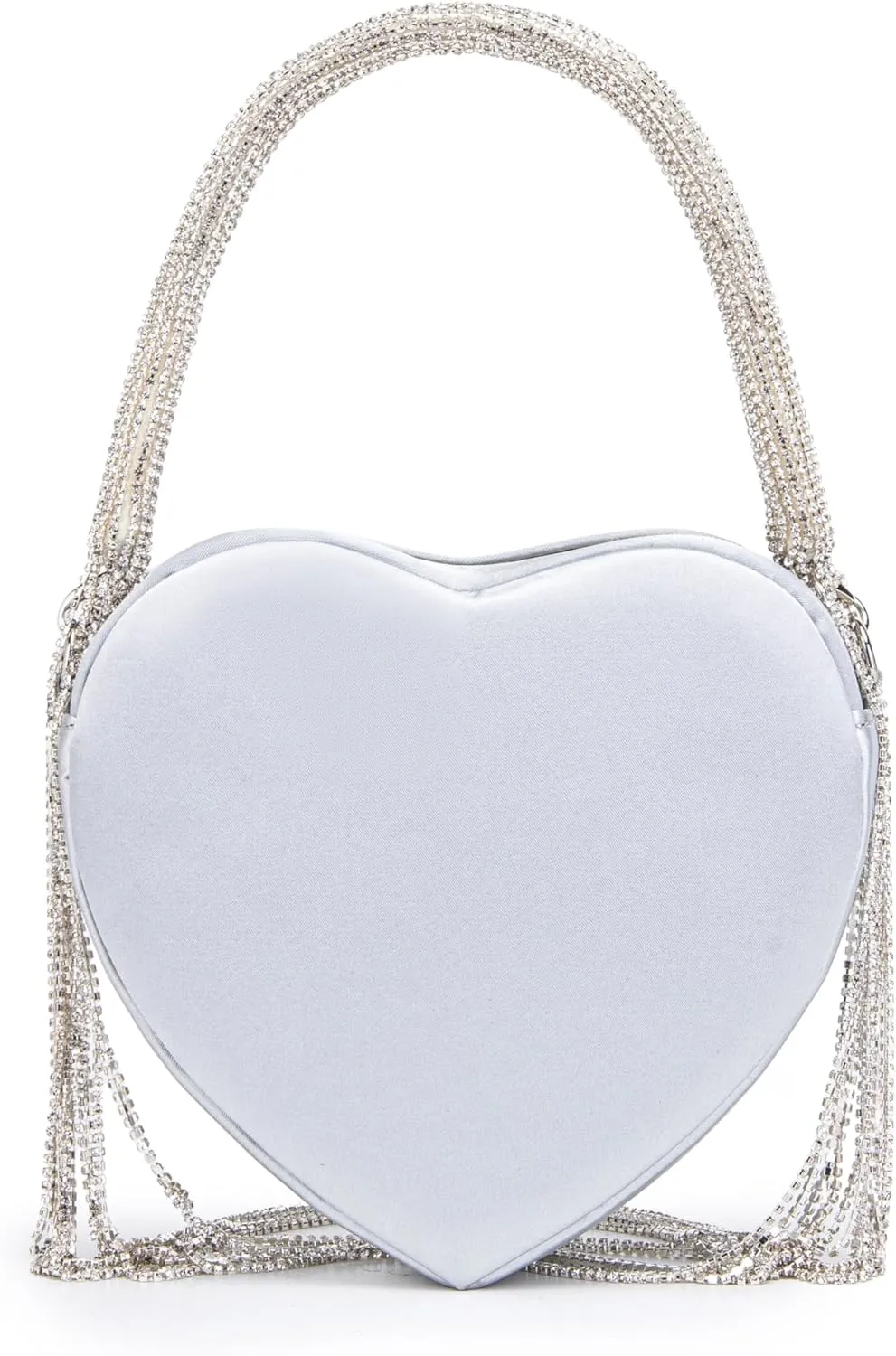 Formal Rhinestones Heart Shape Clutch for Women With Sparkling Fringed, Women Cocktail Purse Wedding Clutch