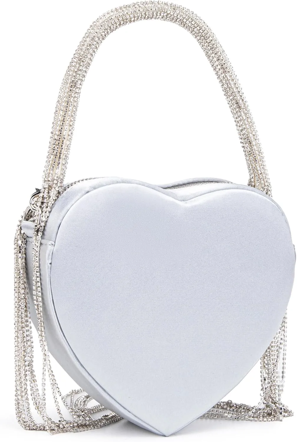 Formal Rhinestones Heart Shape Clutch for Women With Sparkling Fringed, Women Cocktail Purse Wedding Clutch