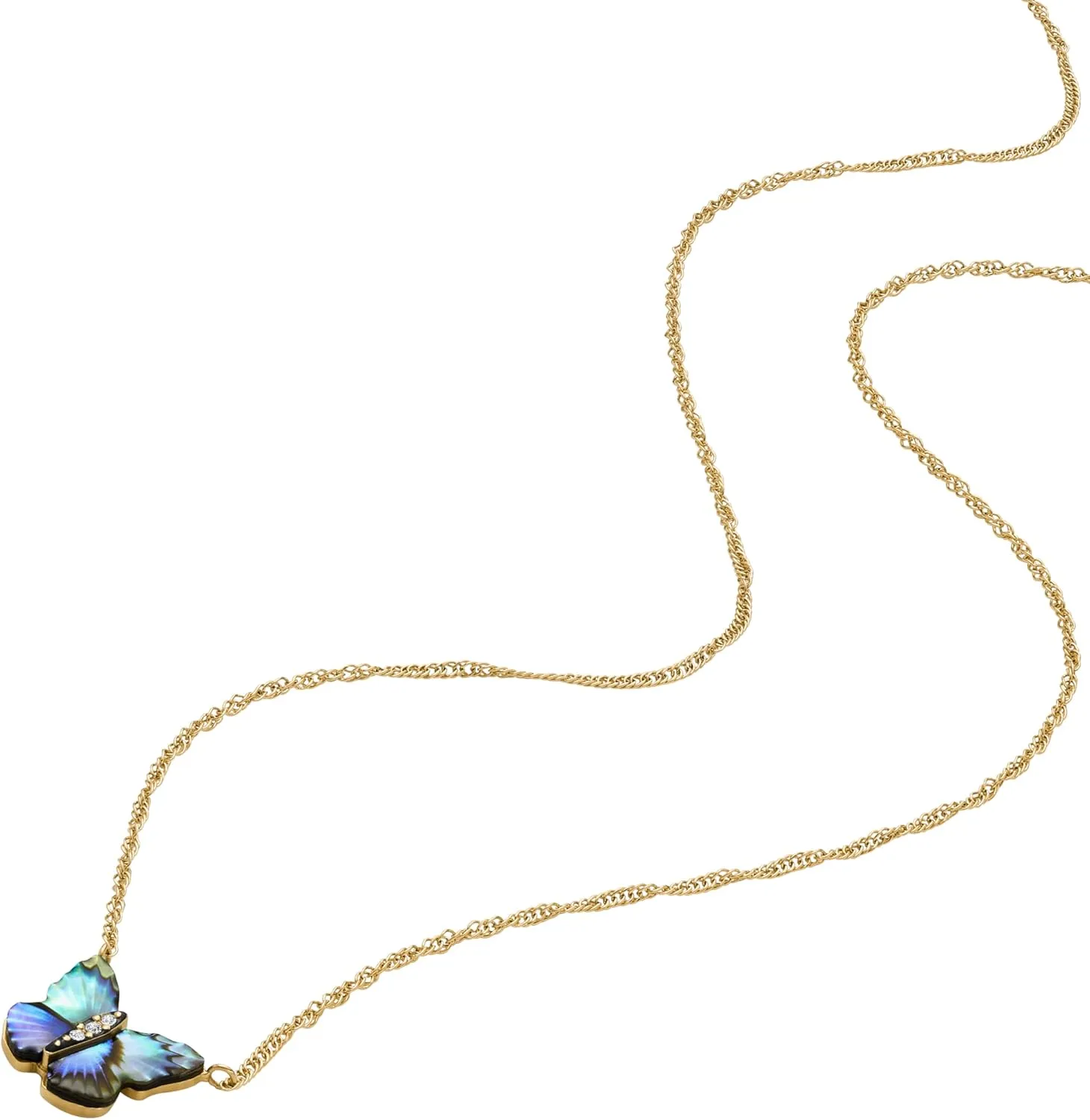 Fossil Women's Gold-Tone Stainless Steel Pendant Chain Necklace for Women