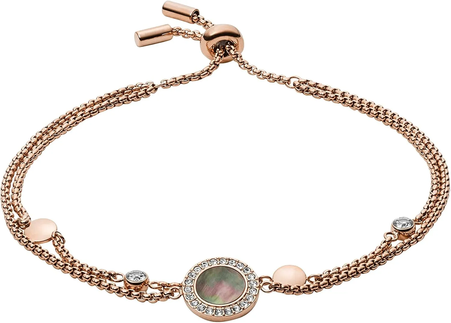 Fossil Women's Rose Gold-Tone Stainless Steel Chain or Beaded Bracelet for Women