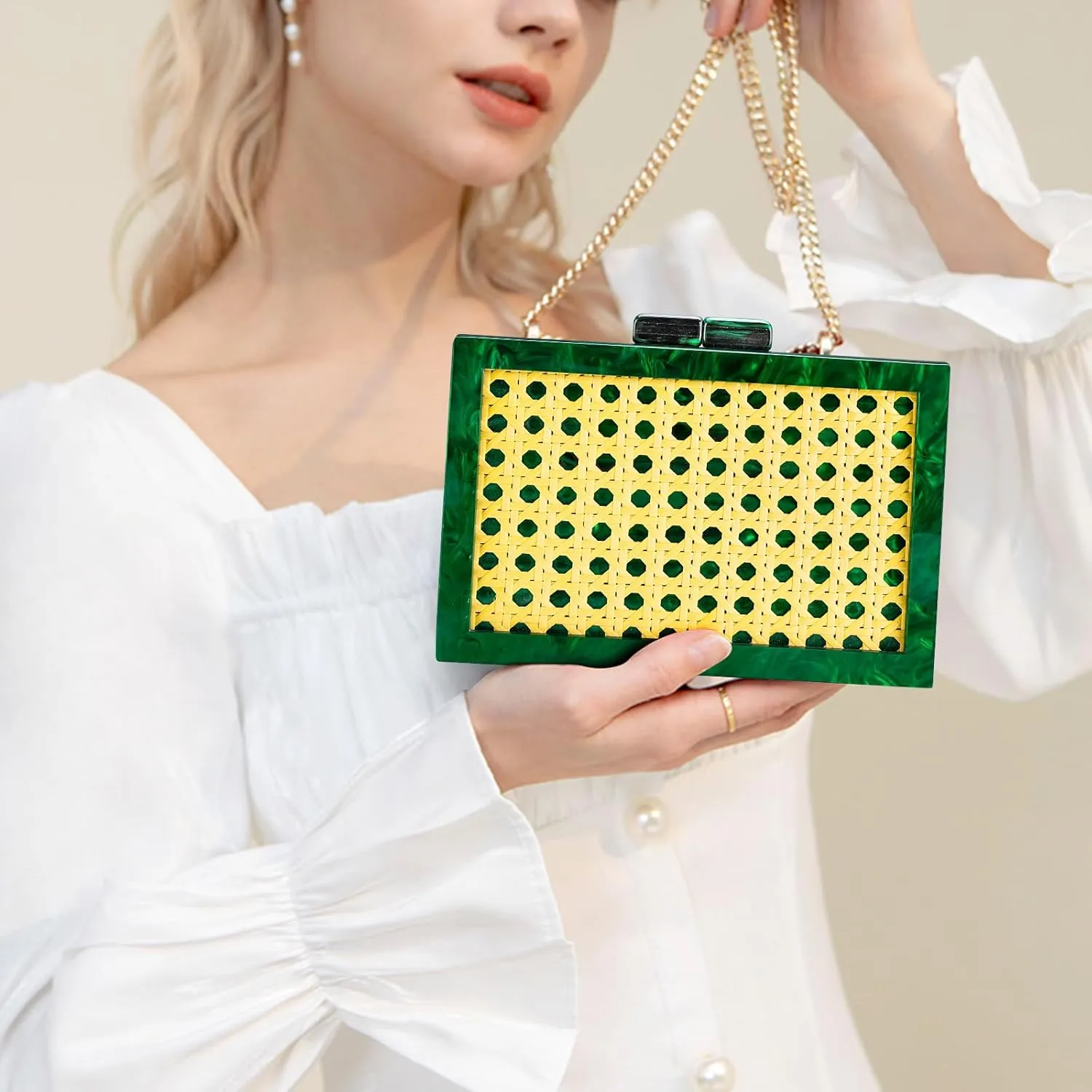 Gets Acrylic Clutch Purses for Women with Marbling Purses and Handbags Elegant Banquet Evening Crossbody Bag
