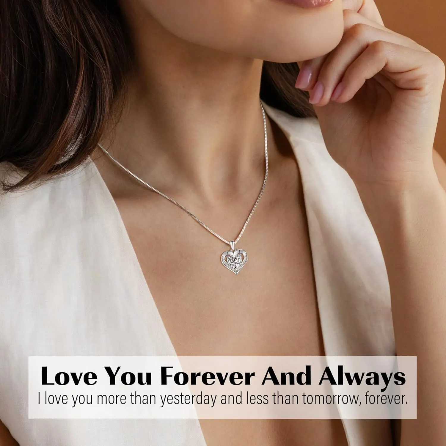 Gifts for Mom Daughter Heart Necklace I Love You Gifts for Wife Girlfriend Gold Infinity Necklace Birthday Gift Ideas Anniversary Valentines Mothers Day Christmas Gift Jewelry