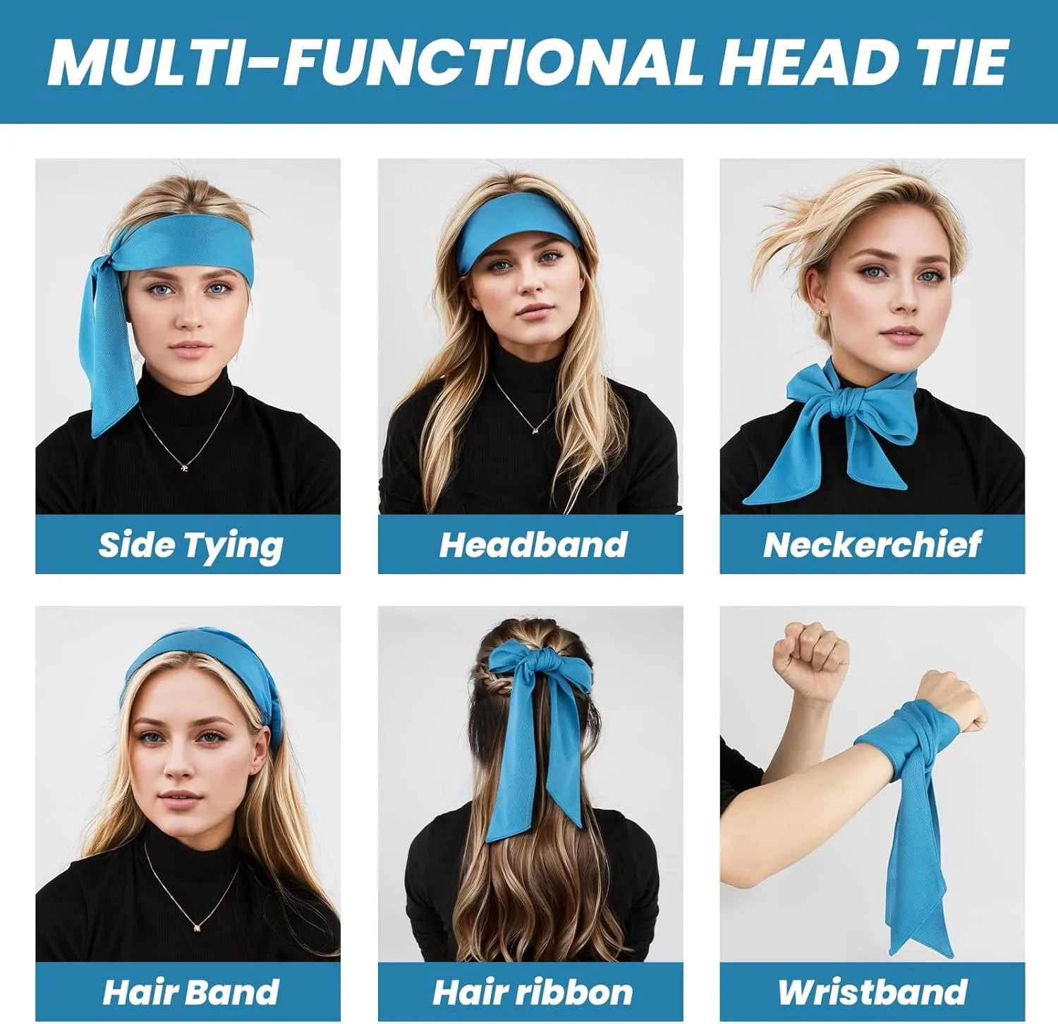 GOGO Head Tie, Tie Back Mesh Headband, Tennis Head Band