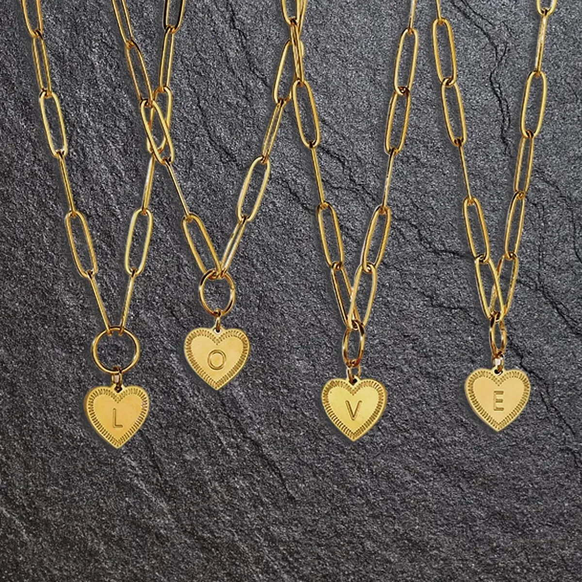Gold A-Z Initial Necklace Heart Initial Pendant Necklaces Letter Choker Necklace For Women Birthday Valentine's Day Mother's Day Gift