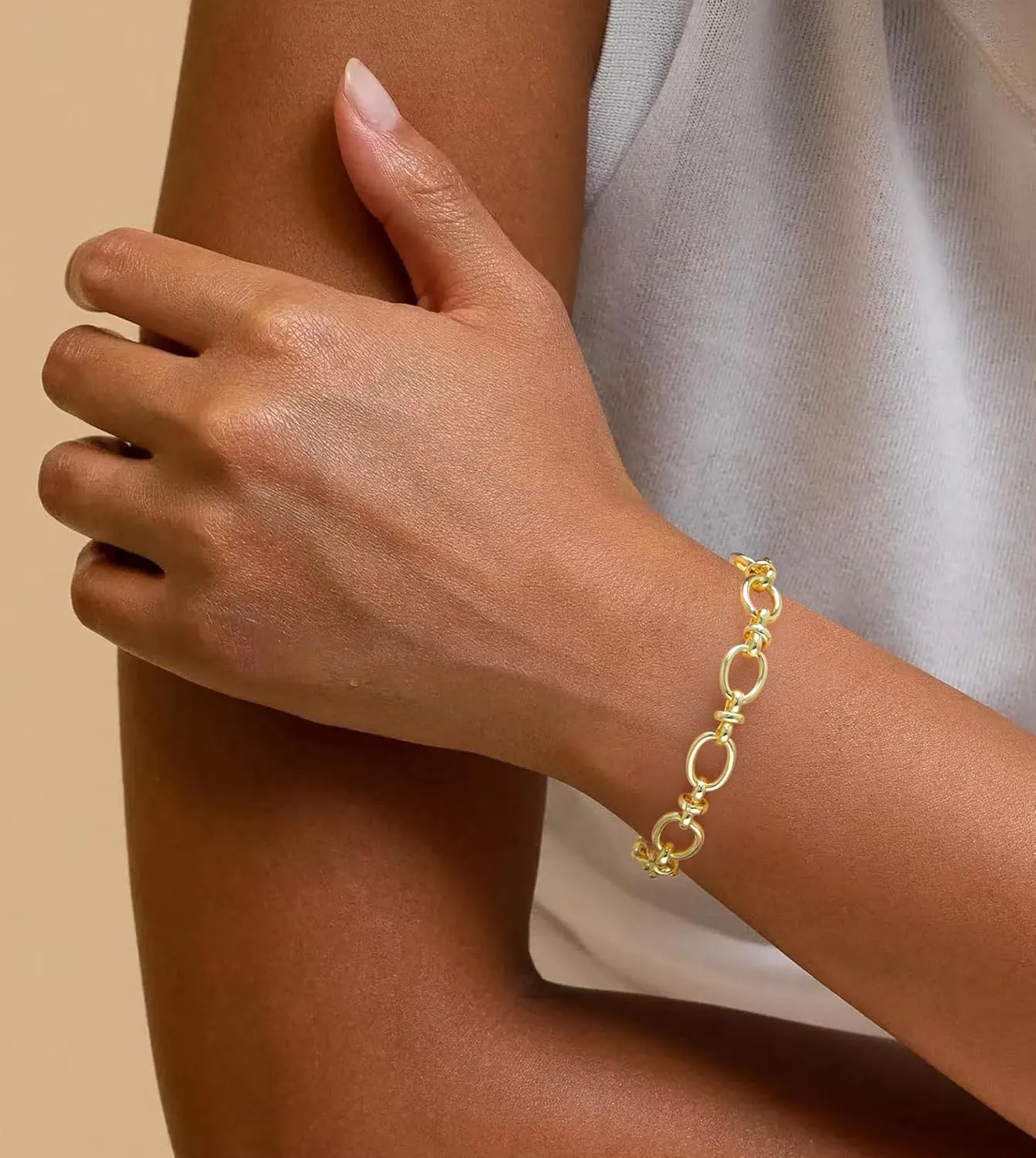 Gold Chain Bracelets for Women Trendy 14K Gold Plated Link Bracelet Jewelry for Her