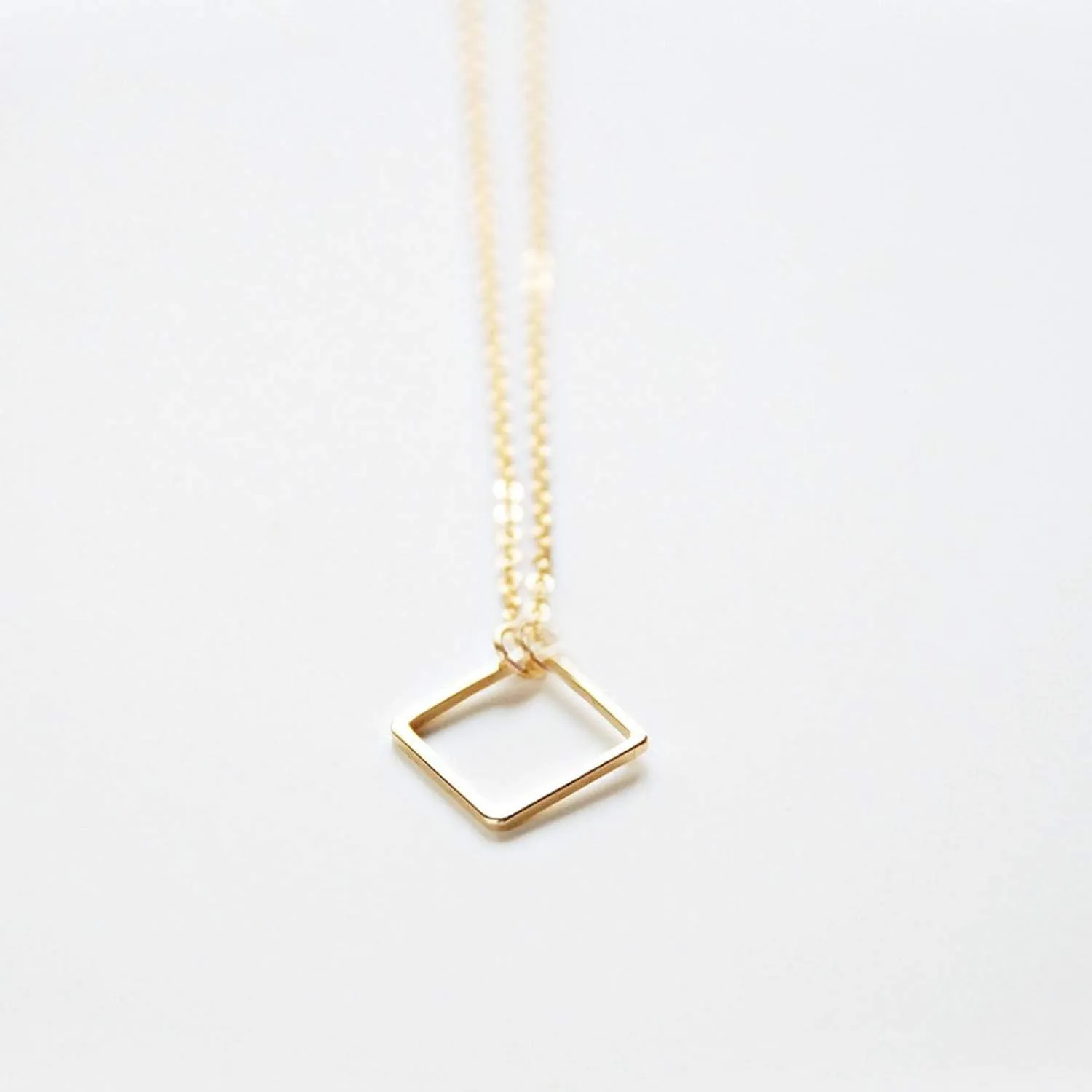 Gold Dainty Geometric Pendant Necklace,Simple Minimalist Triangle,Circle,Square,Bar,Star Necklace,Layering Pendant Necklaces for Women