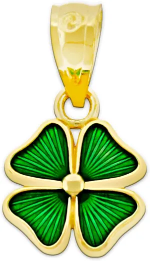 Gold Four Leaf Clover Charm - 10 Karat Solid Gold - Shamrock Pendant - Good Luck Charm Necklace - Irish Shamrock