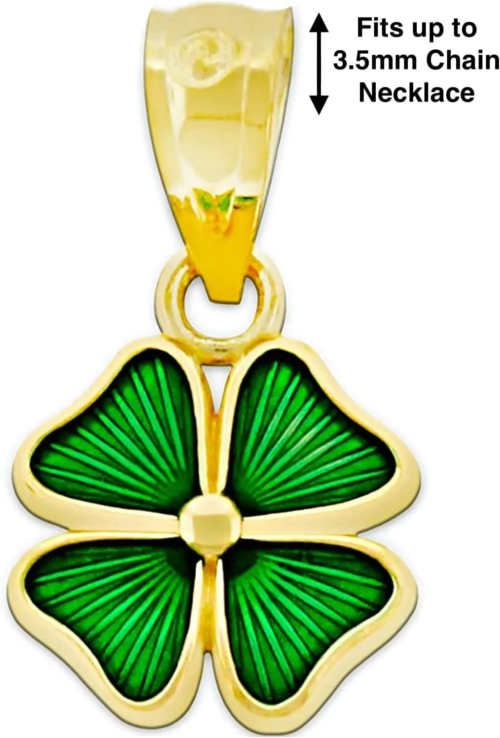 Gold Four Leaf Clover Charm - 10 Karat Solid Gold - Shamrock Pendant - Good Luck Charm Necklace - Irish Shamrock