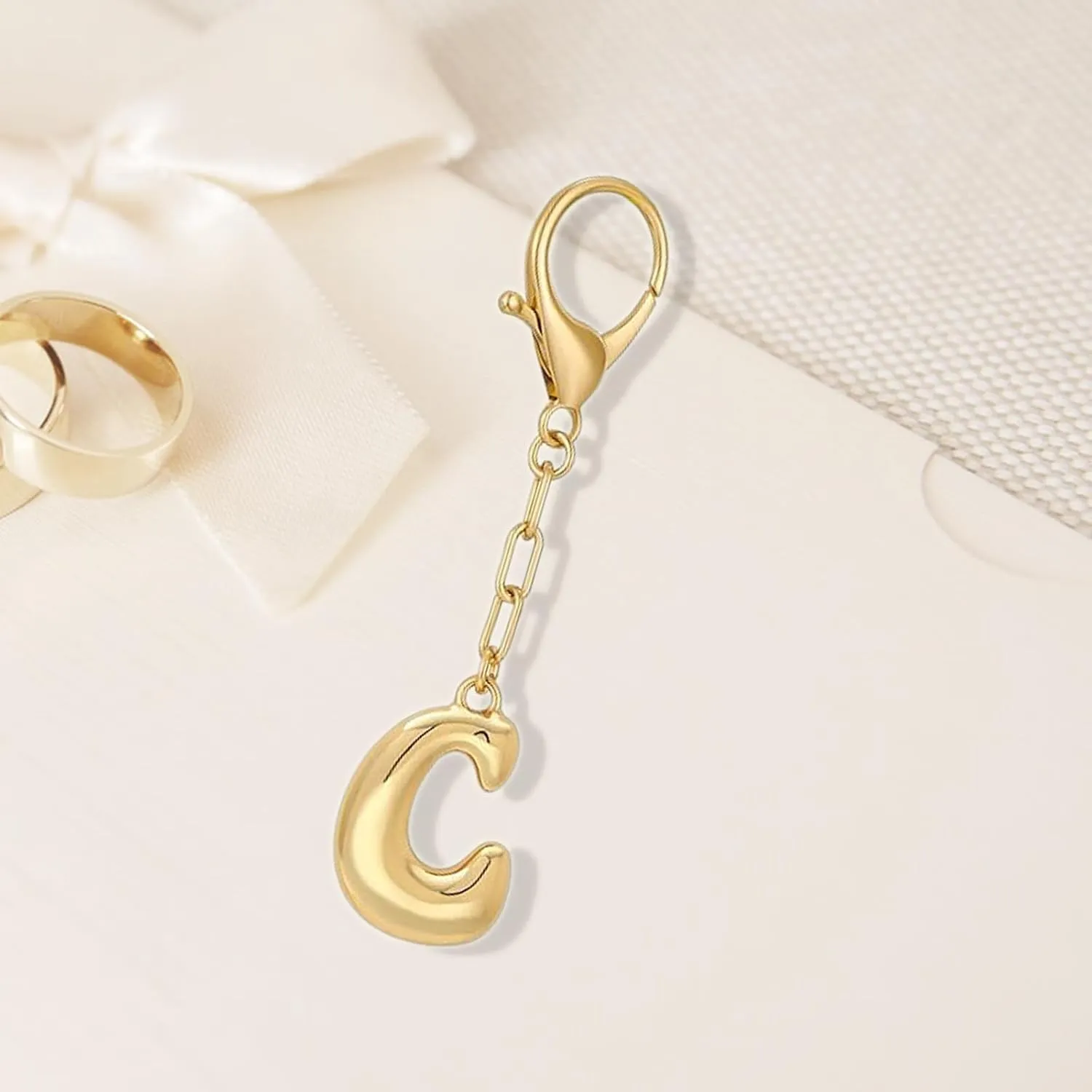 Gold Letter Bag Charm -Keychain Charm For Women Handbag Charms-Purse Charms Personalized Bag Accessories