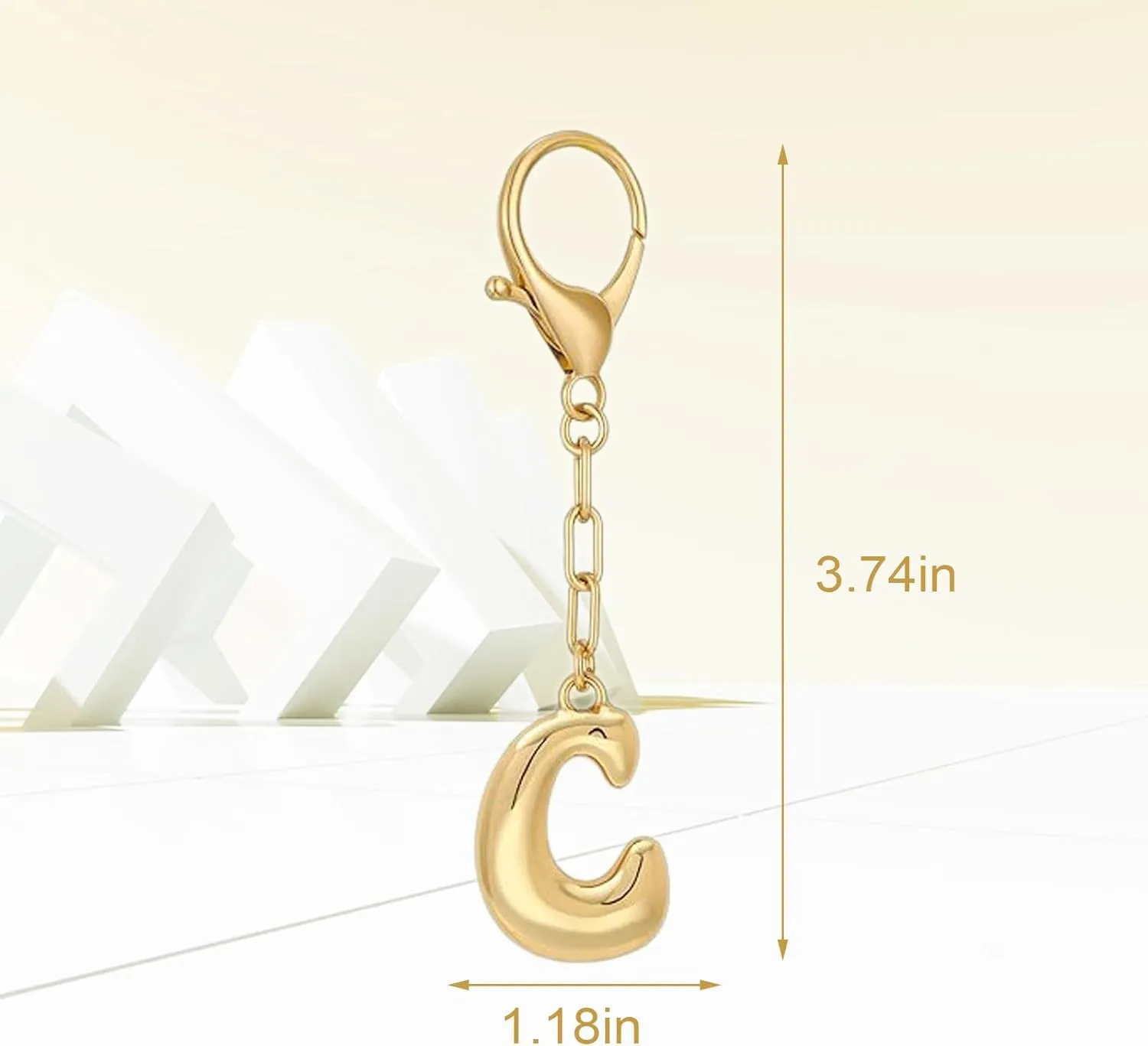 Gold Letter Bag Charm -Keychain Charm For Women Handbag Charms-Purse Charms Personalized Bag Accessories
