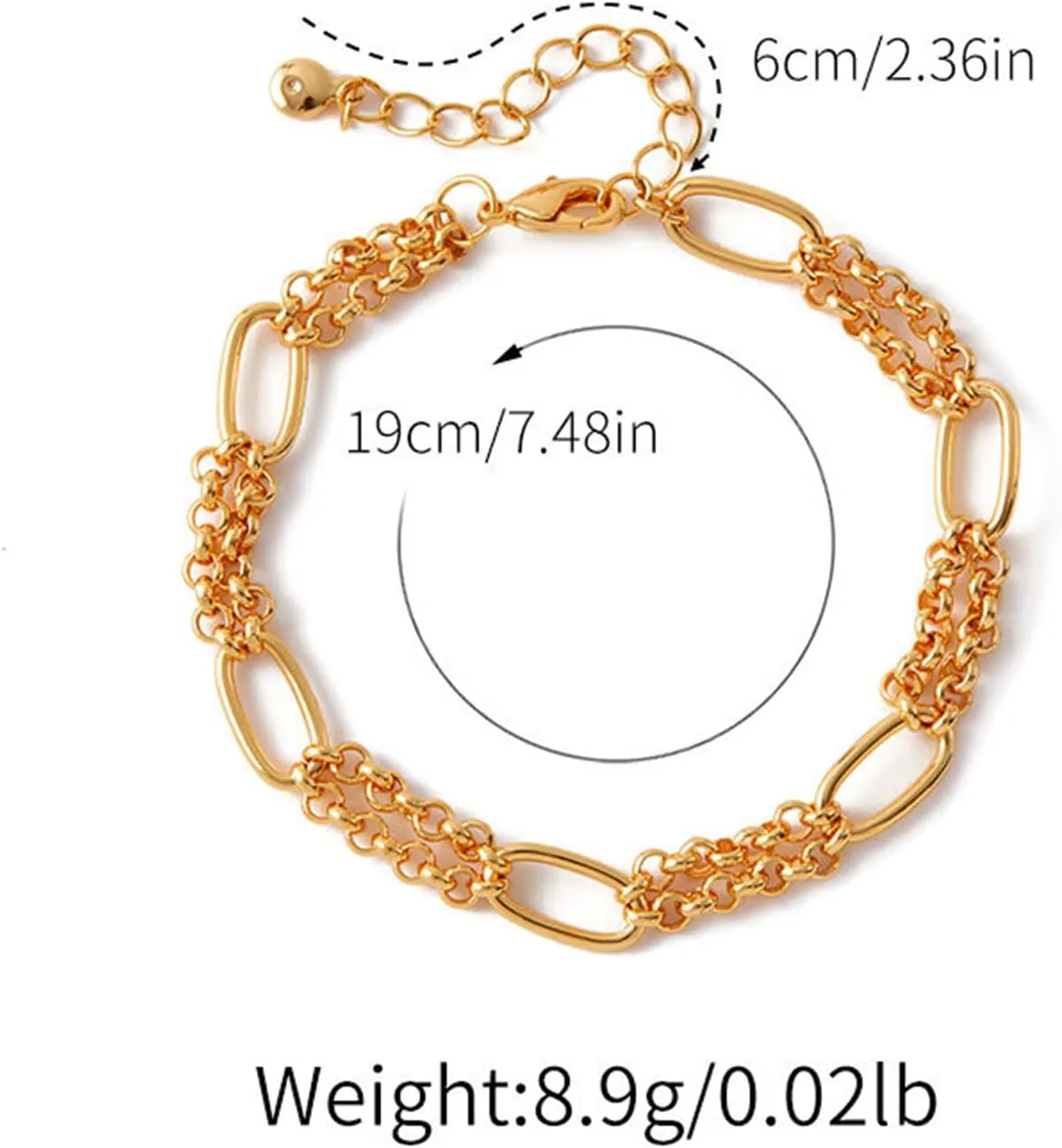Gold Pearl Bracelets for Women Dainty Gold Plated Paperclip Bracelet Charm Pearls Beaded Link Chain Fashion Jewelry