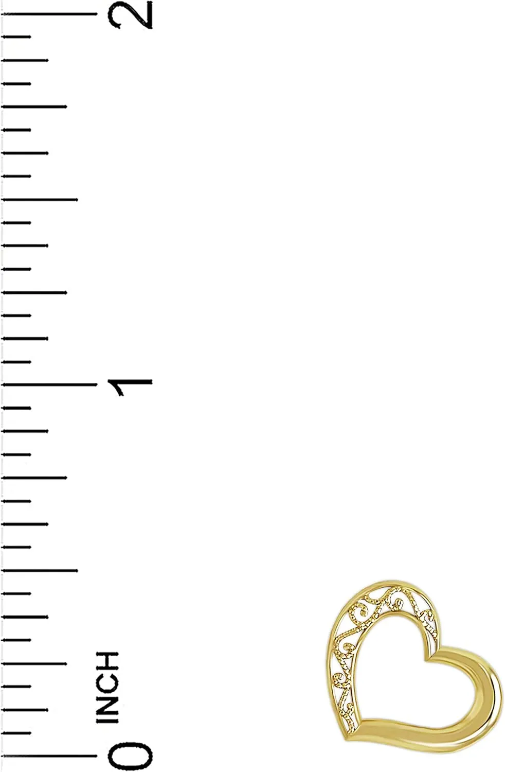 Gold Small Sliding Heart Charm - 10 Karat Solid Gold - Heart Charm - Optional Gold Chain