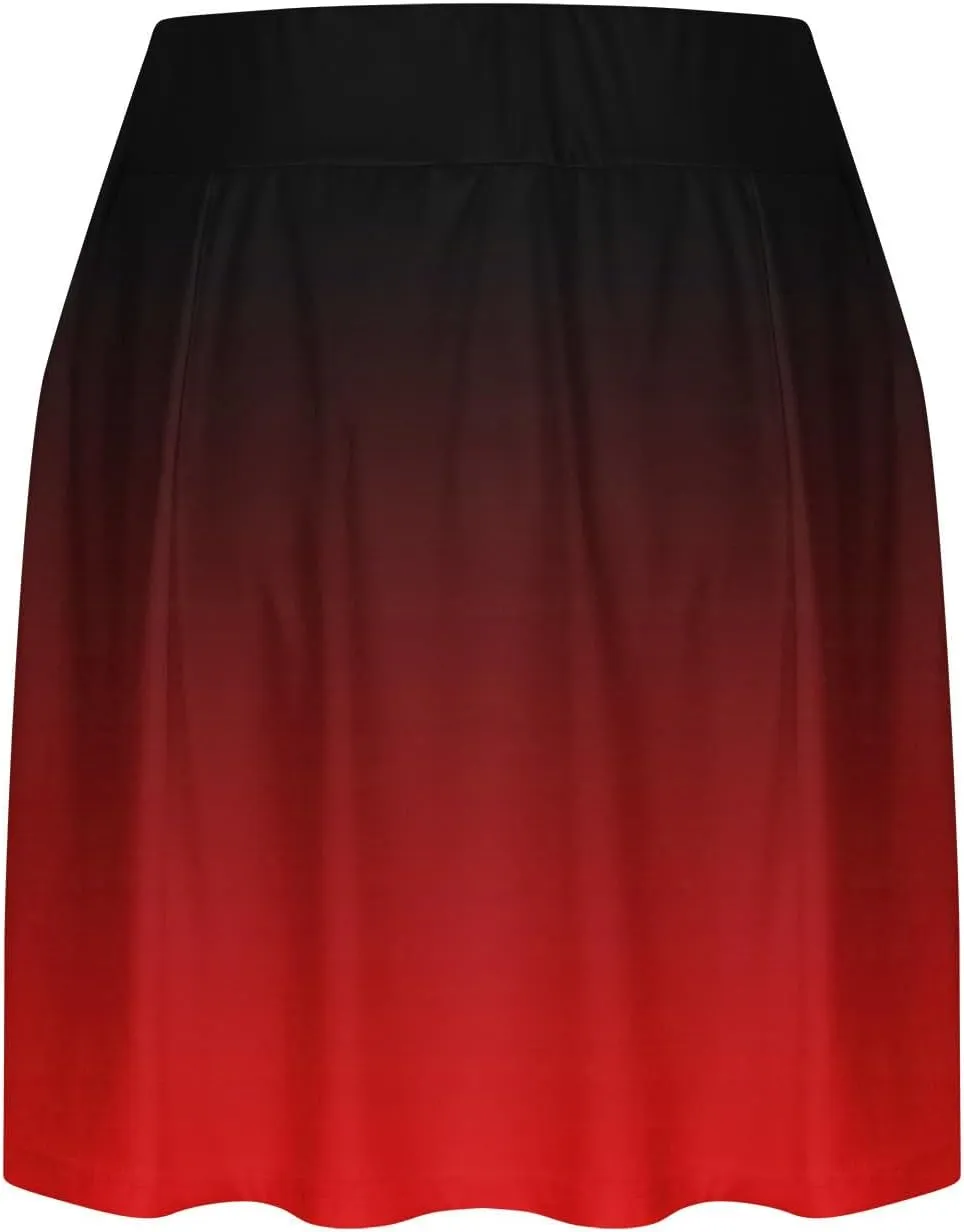 Gradient Tennis Skorts for Women High Waist Athletic Golf Skirt with Shorts Running Workout Activewear Summer Skirts