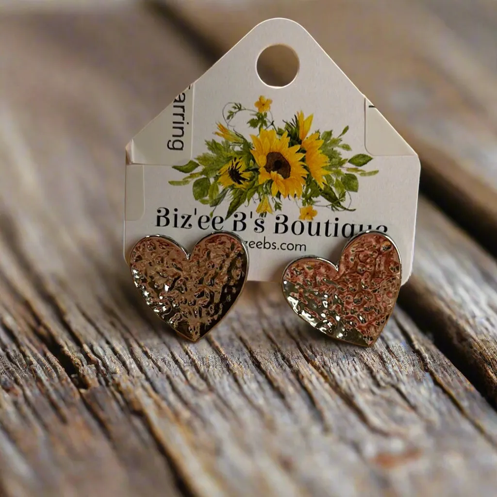 Hammered Heart Earrings