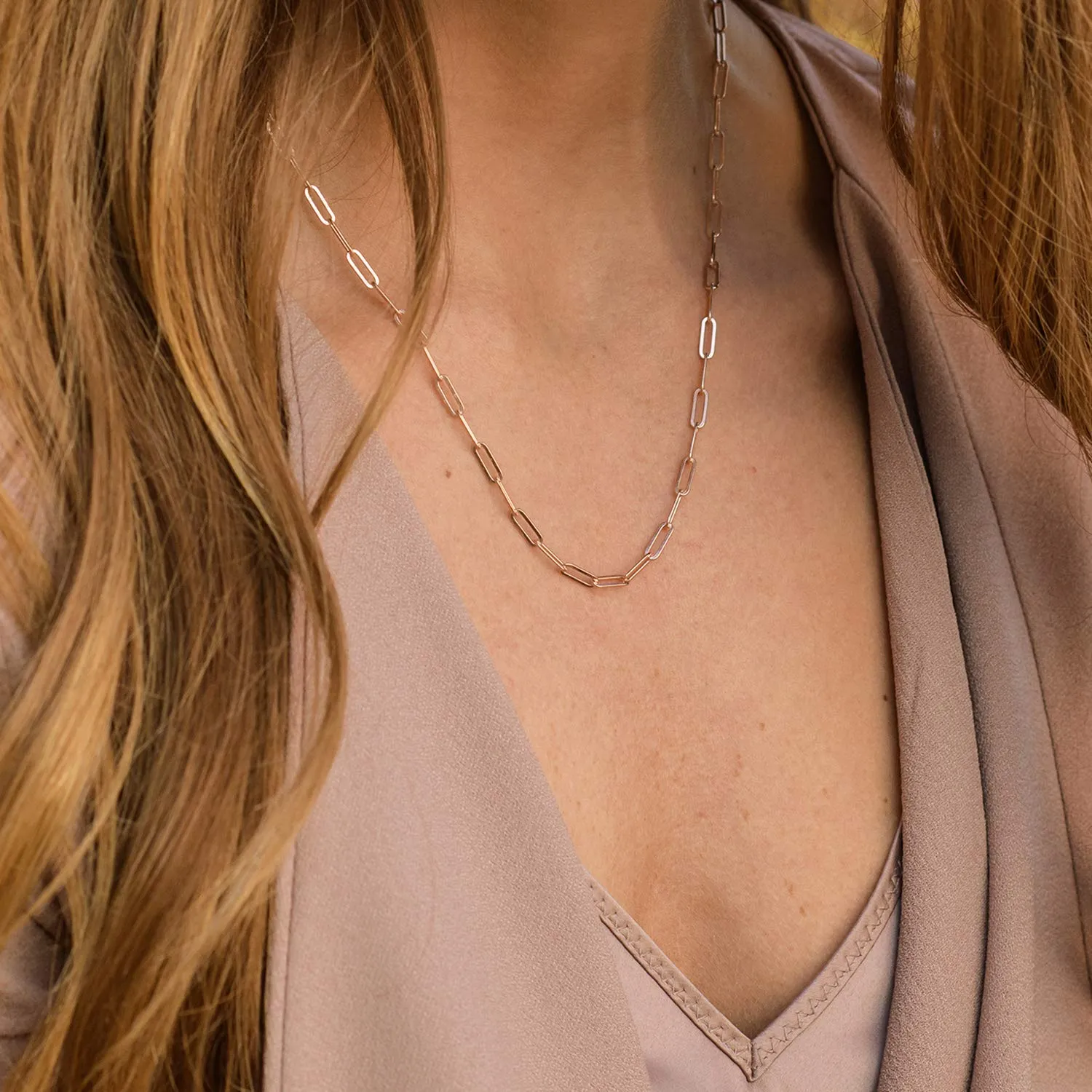 Handmade Personalized Custom Made Chain Link Necklace in Sterling Silver 925 - Customized Graduation Gift Summer Unique Jewelry for Her Mom Grandma Wife Girlfriend (18k Rose Gold Plating)