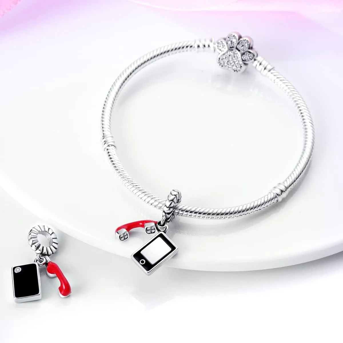 Hapour 925 Sterling Silver Charms for Charm Bracelets Necklace European Jewelry Pendant Beads Charm for Women Mom