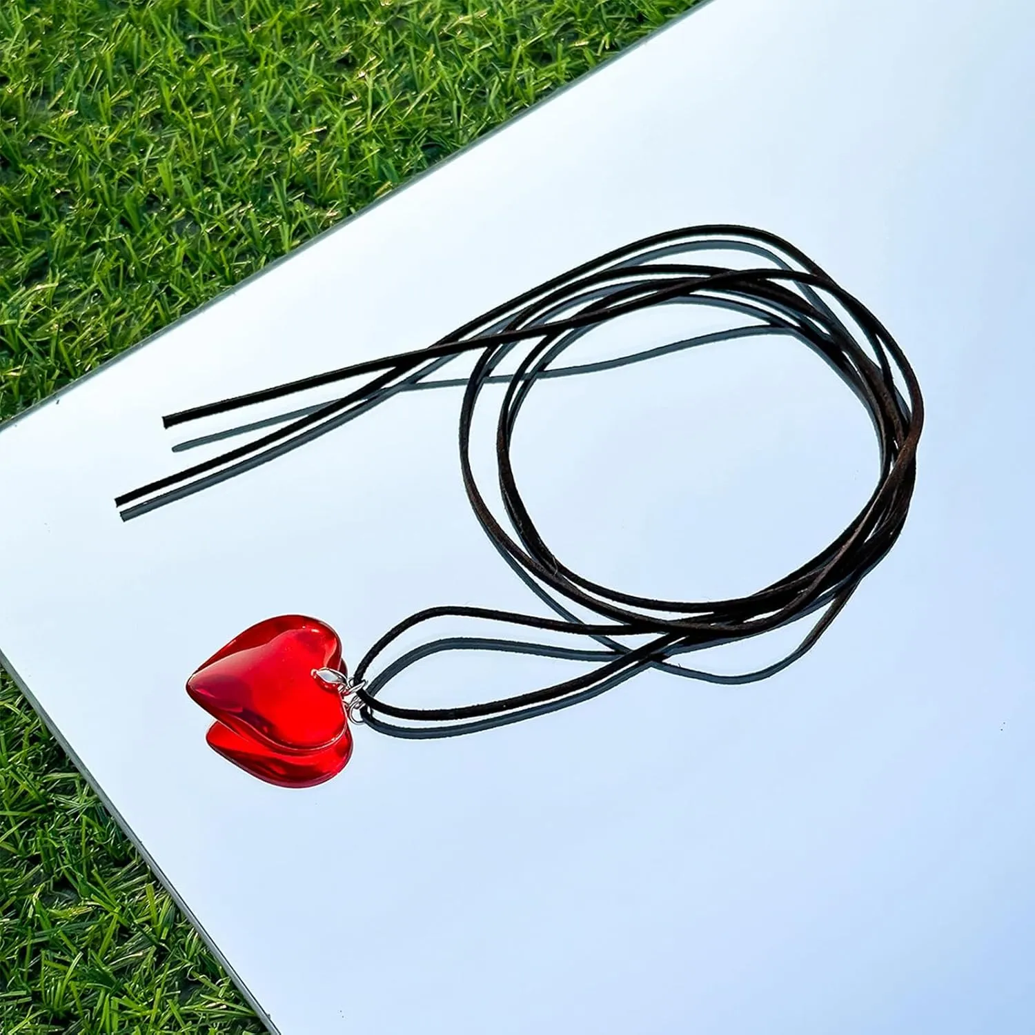 Heart Necklace for Women Adjustable Velvet Chain Love Red Pendant choker necklace Trendy Jewelry