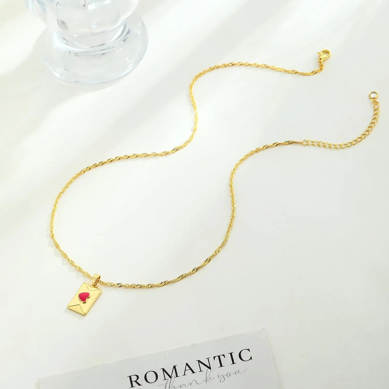 Heart Necklace for Women Gold Silver Plated Heart Necklaces for Women Tiny Pink Heart Jewelry for Women Gold Necklaces for Women Open Heart Pendant Choker for Gift