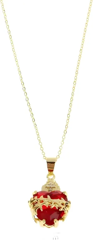 Heart Necklace Sacred Neck Of Jesus Red Heart Pendant, Women's Jewelry, Party Gifts-NG02