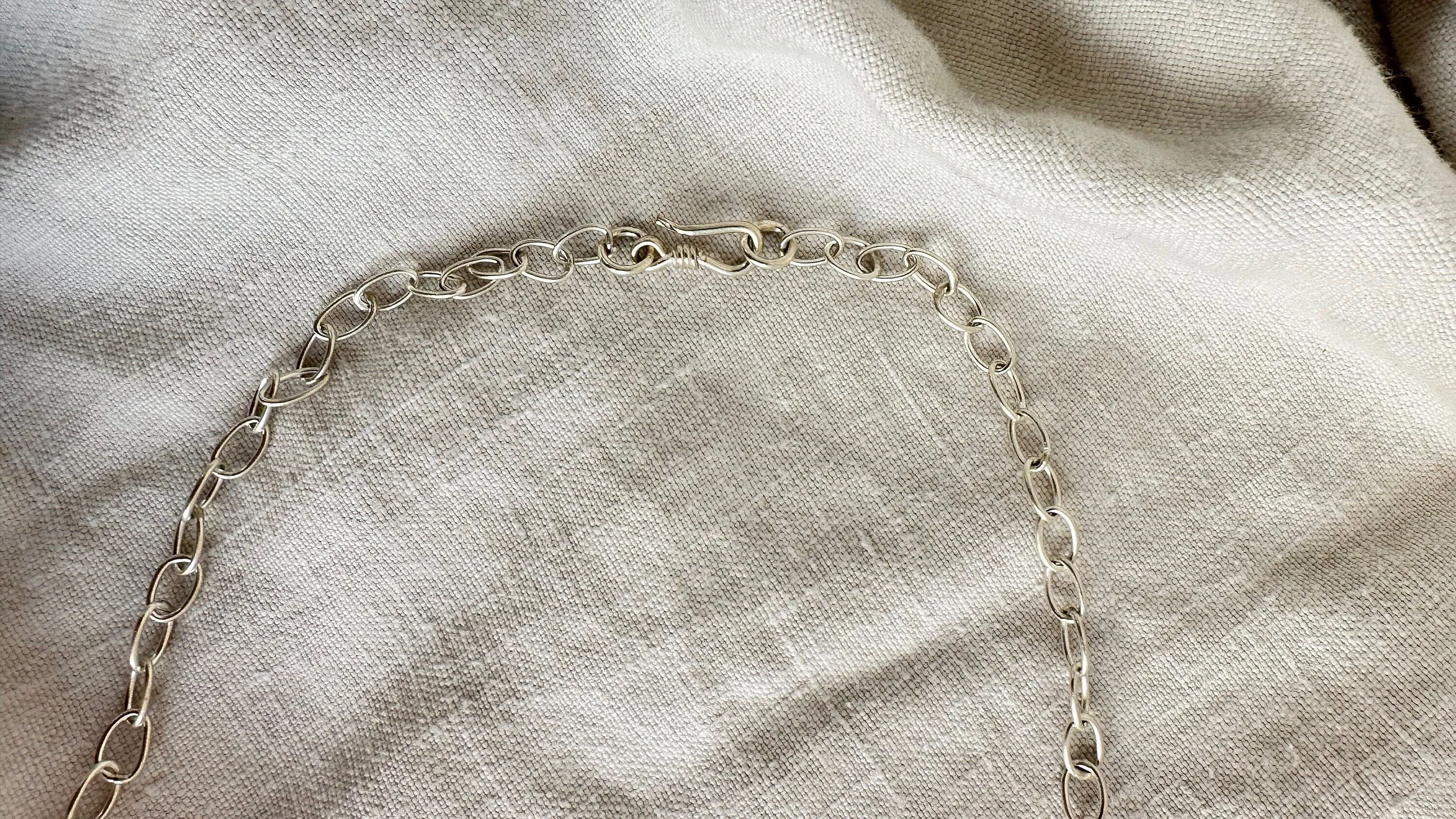 Heart Pendant Silver Chain. Rose Quartz & Fine Silver. 1194