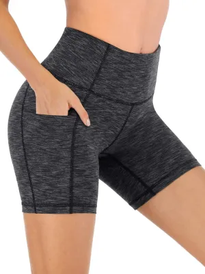 Heathyoga Biker Shorts Women Tummy Control 5" Workout Shorts Women with Pockets High Waisted Spandex Shorts for Gym Yoga