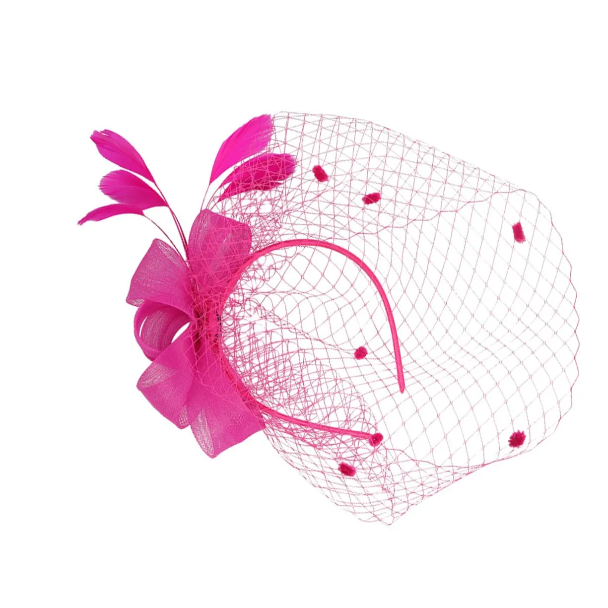 Hemoton 1pc Bridal Headwear Party Hair Clip Mesh Flower Headdress Feather Gauze Accessory for Special Events