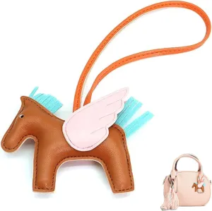Horse Bag Charm Keychain, Cute Handbags Charm, Leather Car Decor Keyring