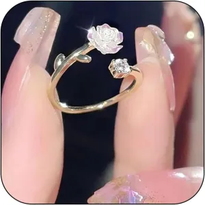HUASAI Fake Engagement Ring Cubic Zirconia Engagement Ring for Women