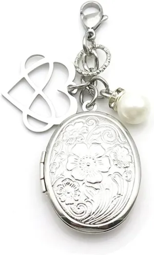 IDLAN Bouquet Locket Photo Charm Wedding Bouquet Memory Charm Memorial Bride Pendant Memorial Photo Keepsake