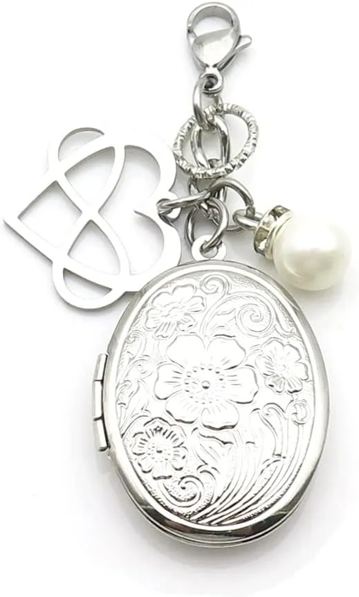 IDLAN Bouquet Locket Photo Charm Wedding Bouquet Memory Charm Memorial Bride Pendant Memorial Photo Keepsake