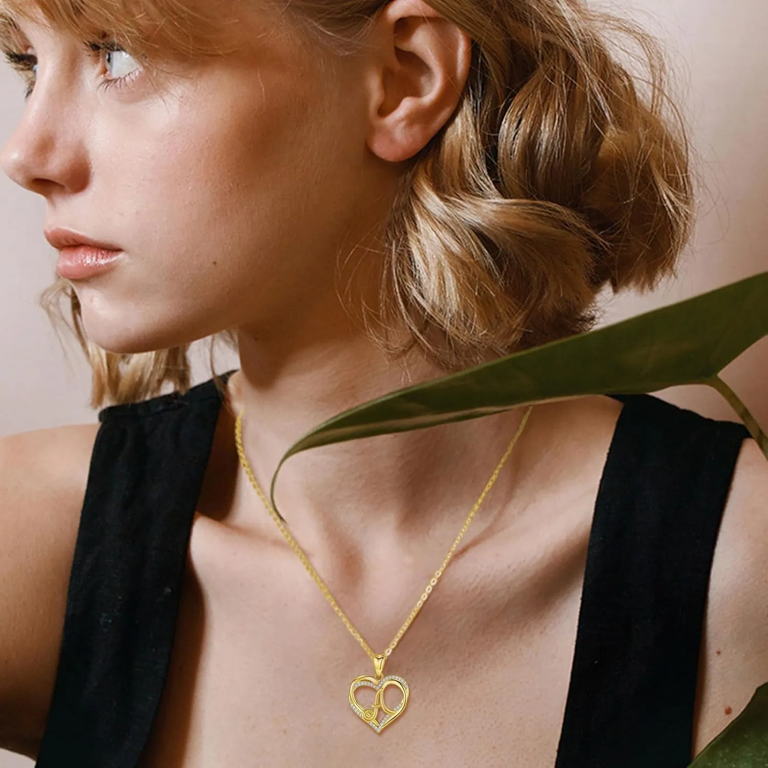 INFUSEU Unique Initial Necklaces for Women Girls Small Heart Letter Jewelry, Meaningful Personalized Gifts