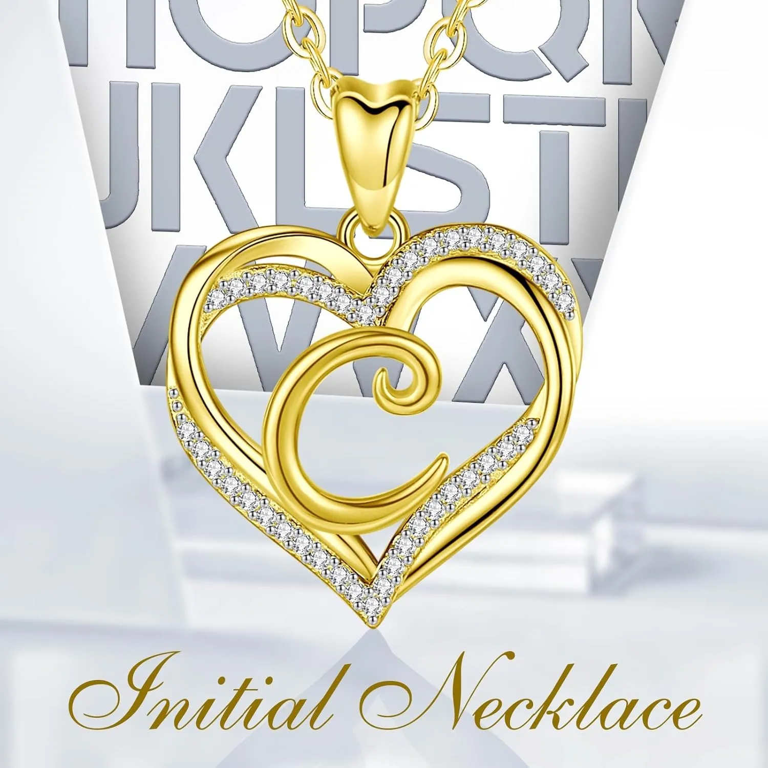 INFUSEU Unique Initial Necklaces for Women Girls Small Heart Letter Jewelry, Meaningful Personalized Gifts