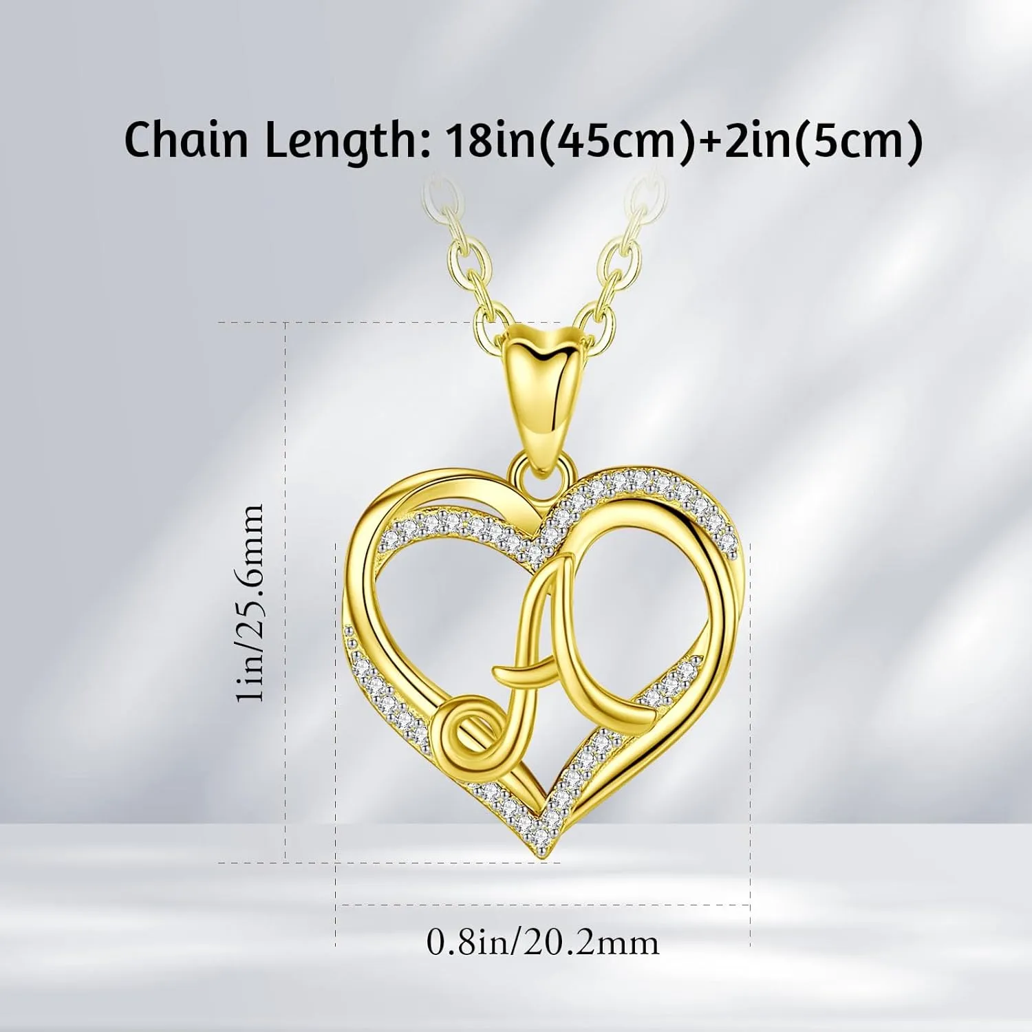 INFUSEU Unique Initial Necklaces for Women Girls Small Heart Letter Jewelry, Meaningful Personalized Gifts
