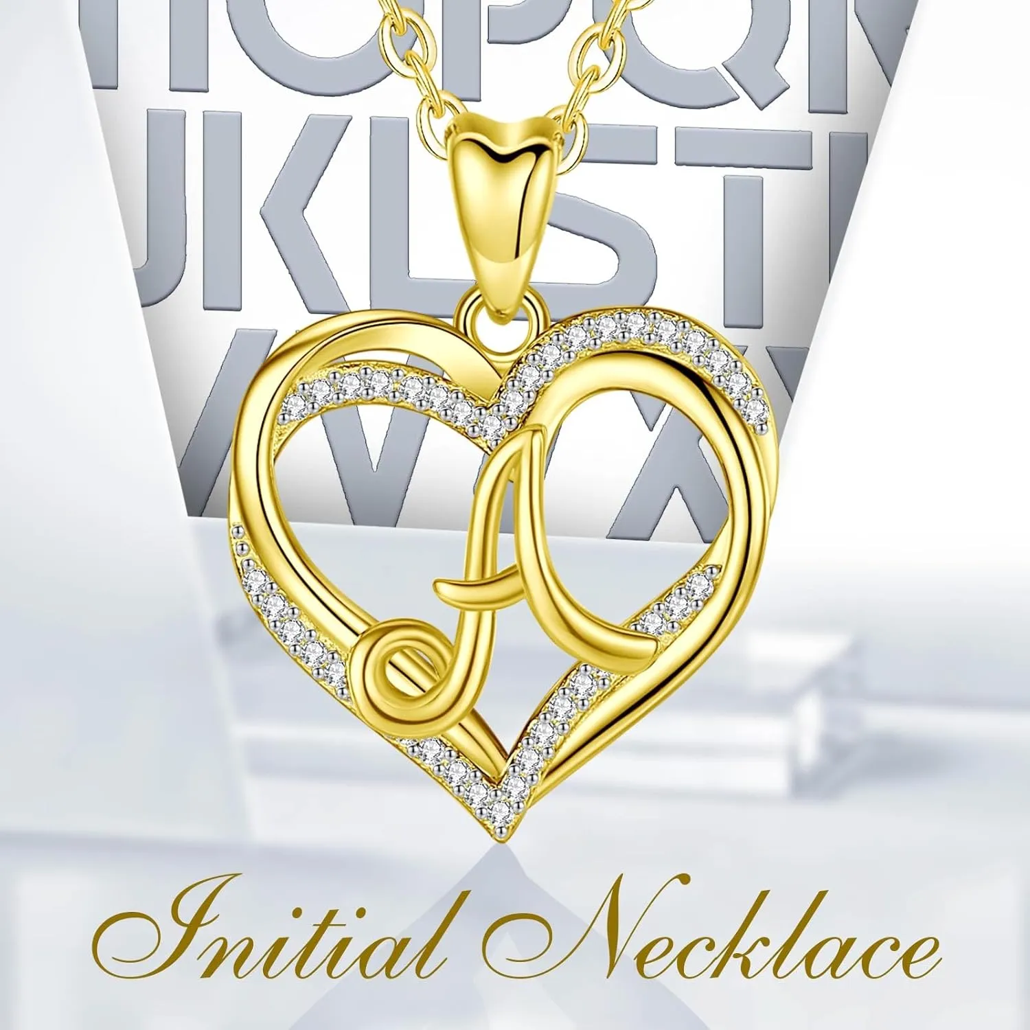INFUSEU Unique Initial Necklaces for Women Girls Small Heart Letter Jewelry, Meaningful Personalized Gifts