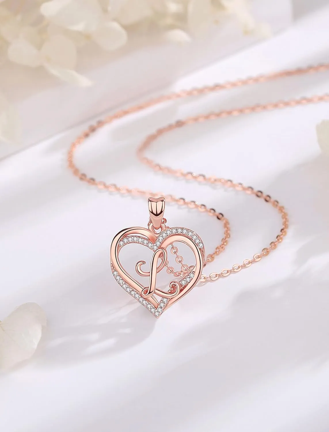 INFUSEU Unique Initial Necklaces for Women Girls Small Heart Letter Jewelry, Meaningful Personalized Gifts