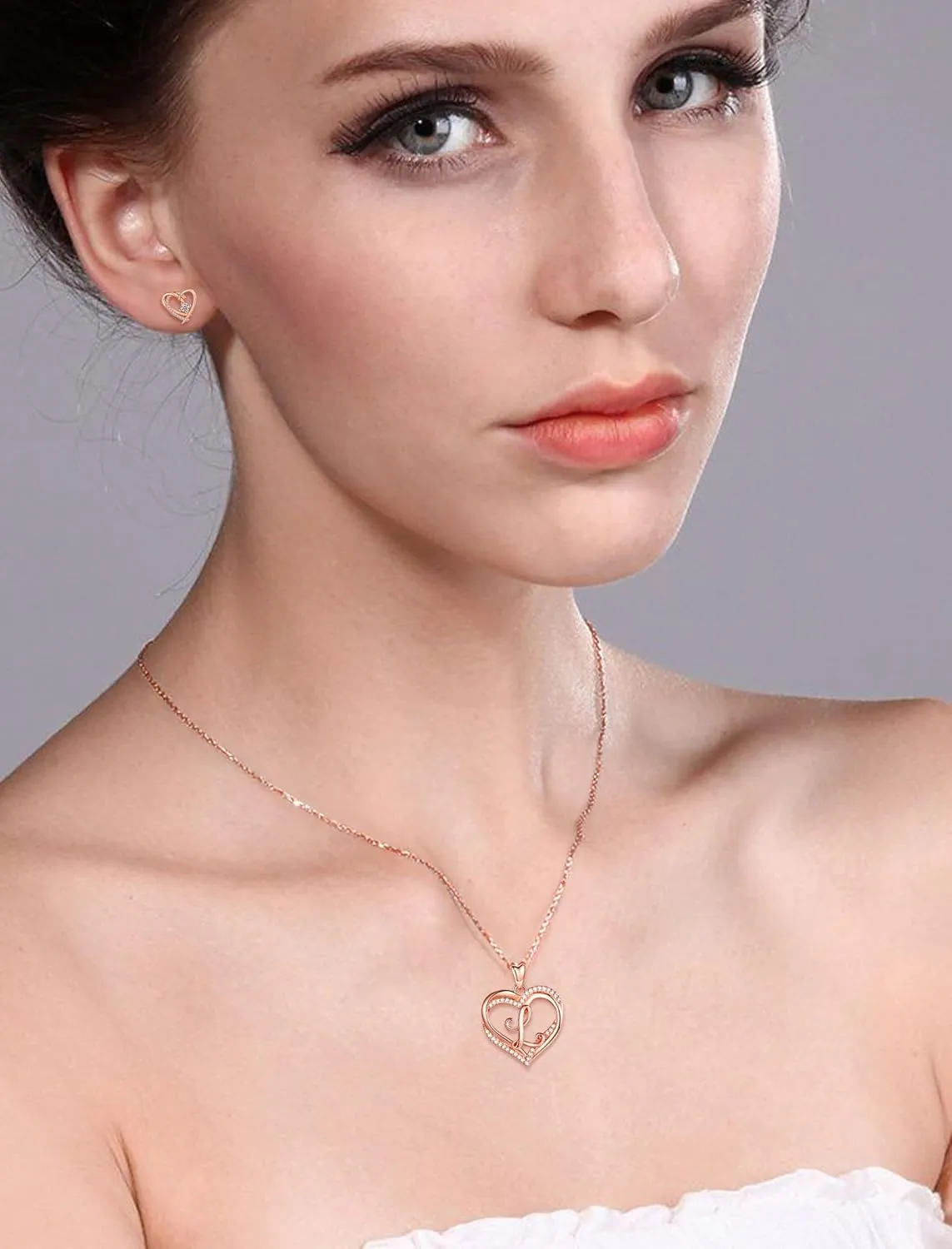INFUSEU Unique Initial Necklaces for Women Girls Small Heart Letter Jewelry, Meaningful Personalized Gifts