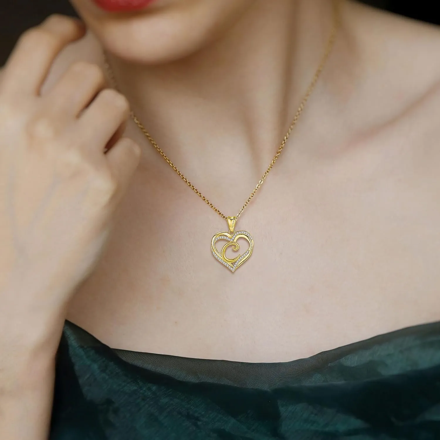 INFUSEU Unique Initial Necklaces for Women Girls Small Heart Letter Jewelry, Meaningful Personalized Gifts