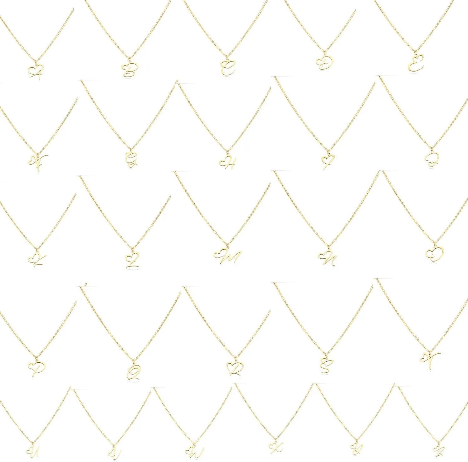 Initial Necklaces for Women 14k Gold Plated Necklace Dainty Gold Letter Pendant Heart Necklace Custom Personalized Name Necklace Cute Choker Necklace Minimalist Gold Jewelry Gift