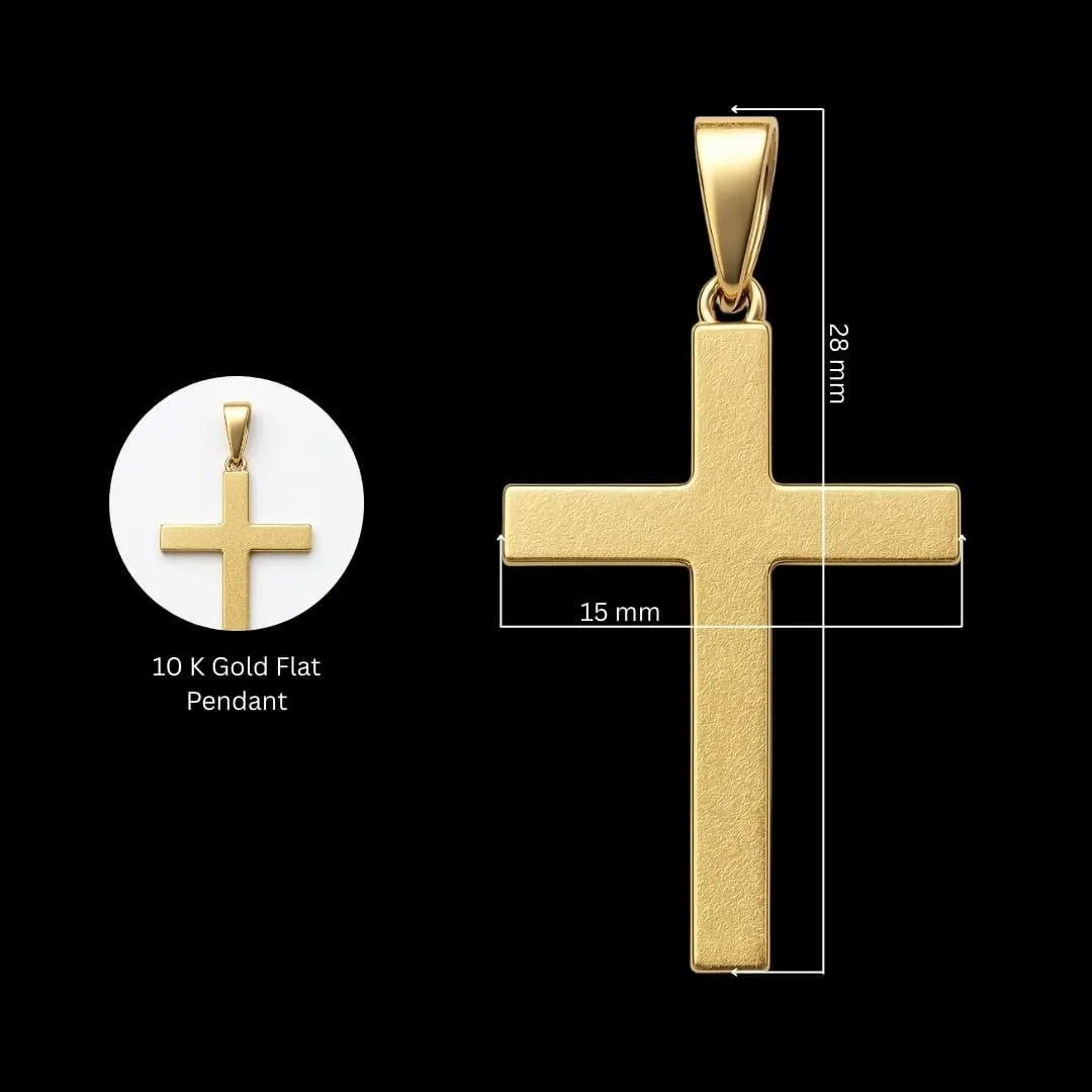 Italian Plain 10K Solid Gold Cross Pendant for Men & Women - Real 10K Yellow Gold Cross Pendants for Women Religious Faith Catholic Jewelry Gift Box Packaging