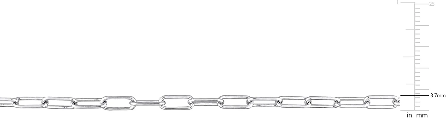 Italian Sterling Silver Paperclip Link Bracelet - Men & Women - 3.5mm, 5mm, 6mm - Available in Sterling Silver, Yellow Gold, Rose Gold - 9 inch, 7.5 inch