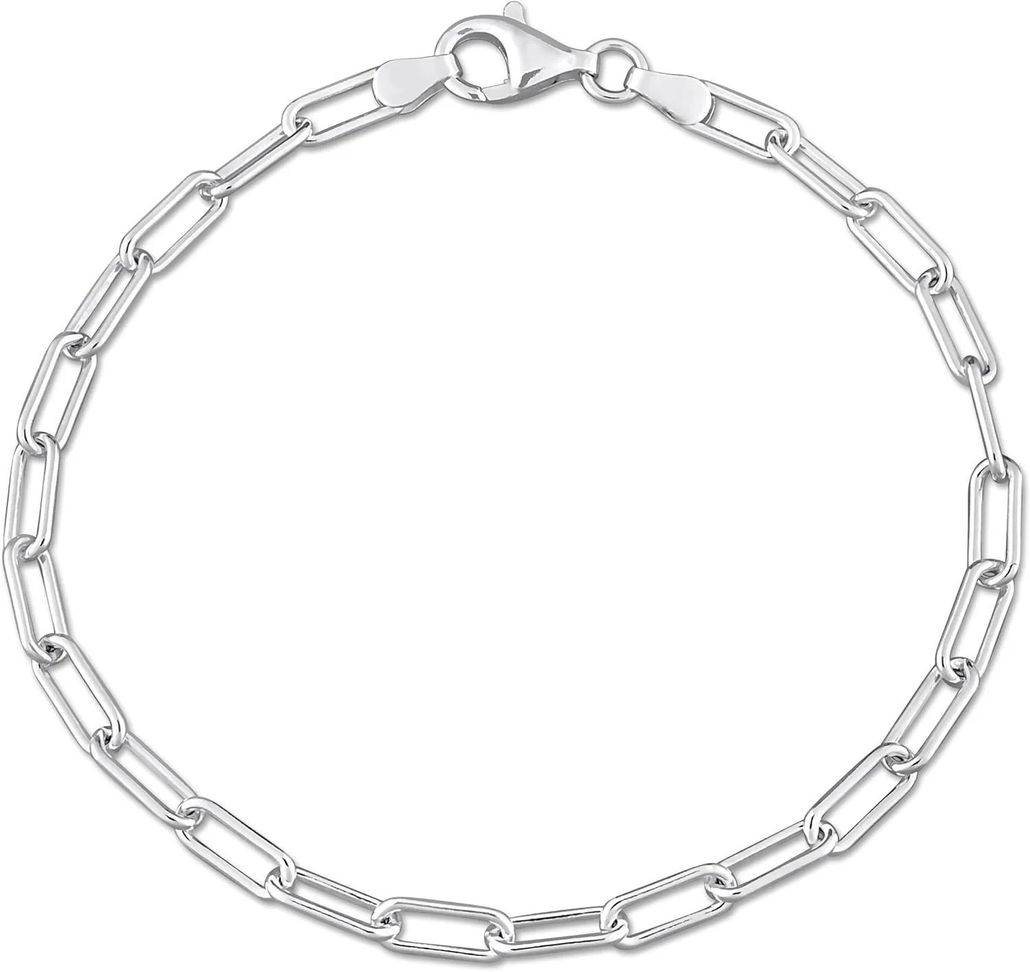 Italian Sterling Silver Paperclip Link Bracelet - Men & Women - 3.5mm, 5mm, 6mm - Available in Sterling Silver, Yellow Gold, Rose Gold - 9 inch, 7.5 inch