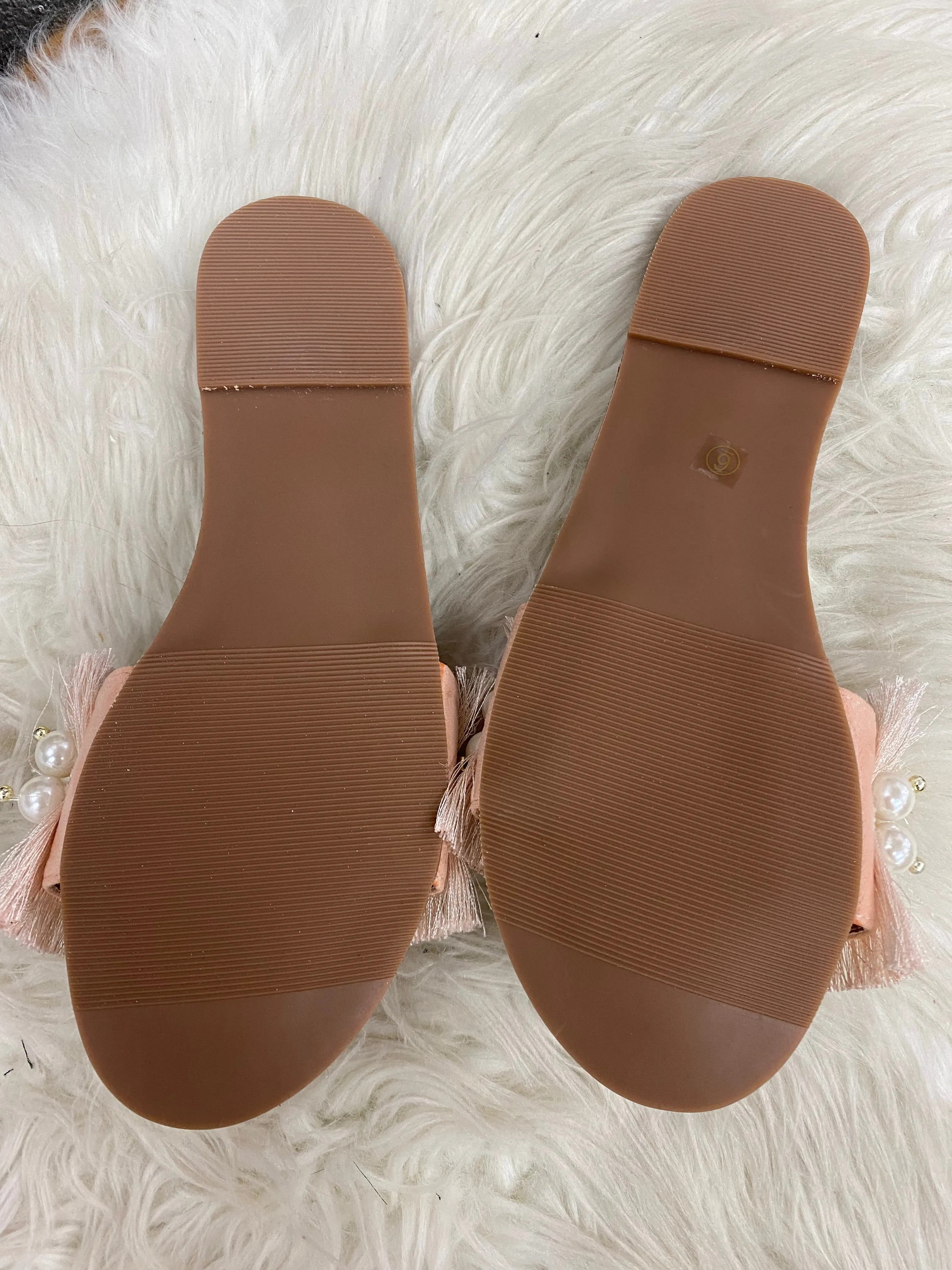 Janelle Pearl Fringe Sandals