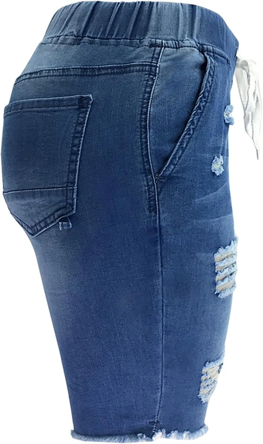 Jean Shorts for Women High Waisted Ripped Stretchy Denim Hot Short Summer Frayed Raw Hem Ripped Shorts Cut Off Shorts