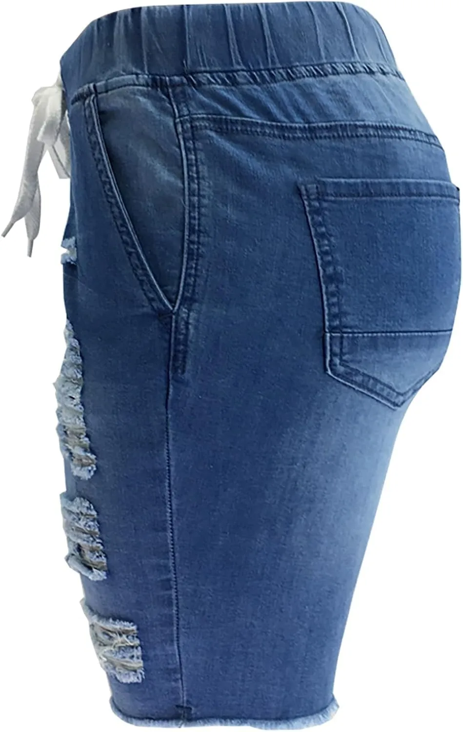 Jean Shorts for Women High Waisted Ripped Stretchy Denim Hot Short Summer Frayed Raw Hem Ripped Shorts Cut Off Shorts