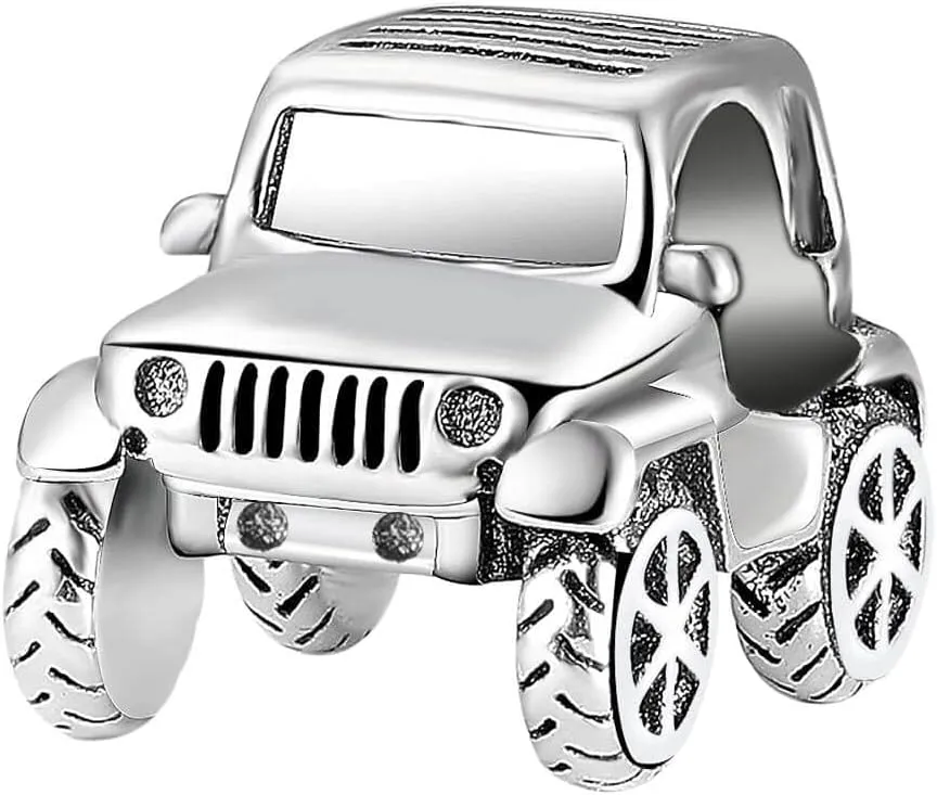 Jeep Car Charm 925 Sterling Silver Charm for Bracelets Necklaces Mother's Day Gift for Women